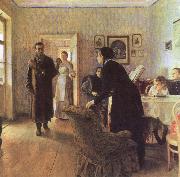 llya Yefimovich Repin They did no expect Him oil on canvas